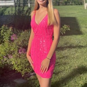 Primavera Couture Pink Homecoming Dress